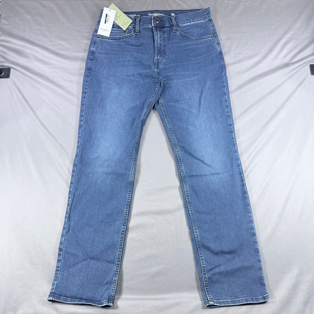 Goodfellow Mens 32x30 Blue Cotton Blend Slim Fit Total Flex Stretch Denim Jeans